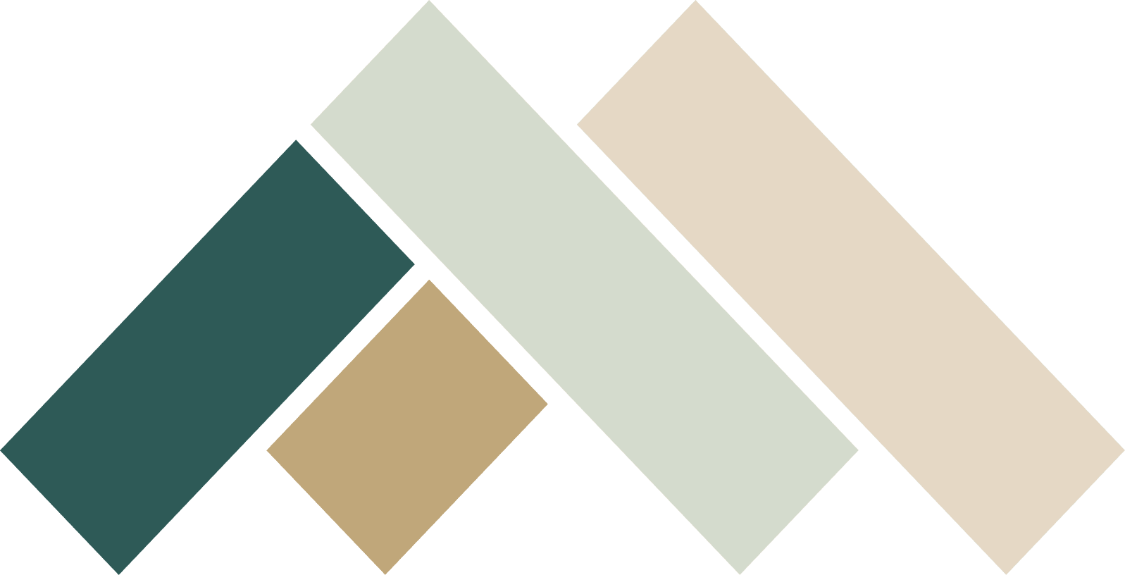 Abstract geometric pattern in green, beige, and tan colors