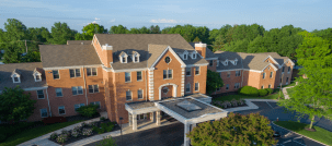 Aerial exterior view of Harmony Trace building